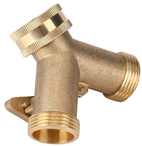 3/4 Zoll Messing Anschluss Wasserhahn 2-Wege-Ventil Anschlüsse für Wasserhahn Schlauch Splitter für Bewässerung des Gartens Bewässerungsgeräte Teile (3/4)