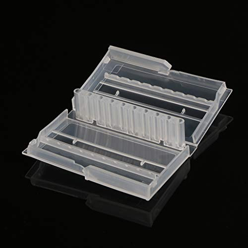 BIlinli 10 Holes Nail Drill Bit Case Plastic Empty Storage Box Milling Cutters Holder