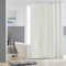 Furlinic Duschvorhang 150x180cm Antischimmel Waschbar Schmal Bad Vorhang Textil aus Polyester Stoff Wasserdischt für Eck Badewanne Beige mit 10 Duschvorhangringen.