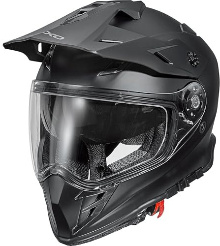 Nexo Motocross Helm Motorradhelm Cross Helm Enduro Helm MX-Line Endurohelm II mattschwarz M, Unisex, Cross/Offroad, Ganzjährig, Thermoplast, matt schwarz