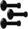 SOTECH 3 Stück Garderobenhaken TALEA echt Edelstahl massiv schwarz matt Ø 10/15 mm Länge 50 mm Gesamtlänge 53 mm mit Platte Garderobe Kleiderhaken