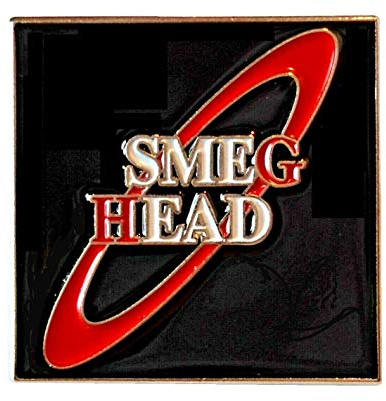 Red Dwarf SMEG HEAD Kryten Lister Dis Phrase Sci Fi Metal Enamel Badge 25mm