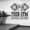 NSRJDSYT Benutzerdefinierter Name Gym Bodybuilding No Pain No Gain Wandaufkleber Workout Fitness Inspirierend Zitat Wandtattoo Dekorieren 71x62cm