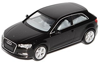 A*U*D*I A3 8V 3 Türer Schwarz Ab 2012 H0 1/87 Herpa Modell Auto mit individiuellem Wunschkennzeichen