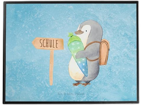 Mr. & Mrs. Panda Schreibtischunterlage Pinguin Schultüte - Geschenk, Schreibwaren, Schreibtisch Unterlagen, 1. Klasse, Büroartikel, Geschenk zur