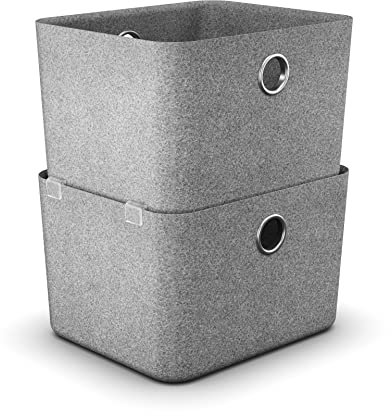 Moll Basket SQ 130 Filzbox-Set (2 Stück) | praktische Aufbewahrung für Schreibtisch-Utensilien | Zubehör für Kinderschreibtisch | in verschiedenen Farben | Made in Germany