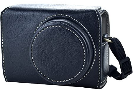 Rieibi Ricoh GR III/GR IIIx Case - Vintage PU Leather Camera Case for Ricoh GR IIIx GR III GRIII GR3 DSLR Camera - Protective Case with Strap - Black