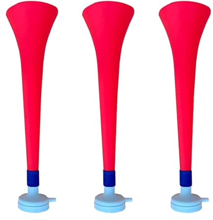 FUN FAN LINE - Packung x3 Kunststoff Vuvuzela Stadion/ungiftig Fußball Horn. Zübehor für Fußball- und Sportfeiern. Sehr Lautes Lufthorn für Animation. (Serbien/Kroatien)