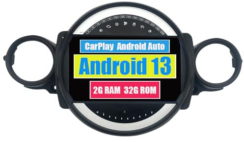 RoverOne Auto Radio Stereo per BMW MINI COOPER R56 R60 2007-2014 con Lettore Multimediale Android Navigazione GPS Touch Screen Bluetooth WiFi USB Mirror Link