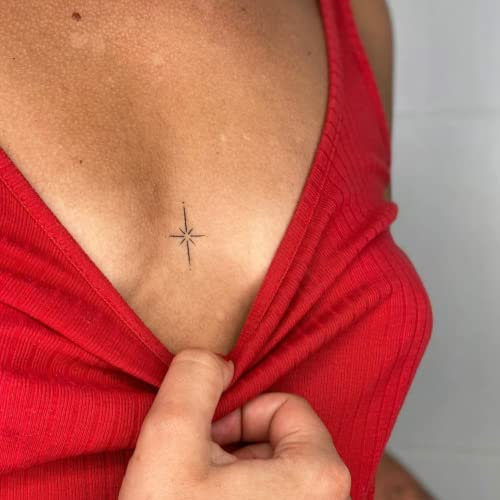 Inkster Tattoo - Sternenlinie | vegane & wasserfeste Temporäre Tattoos für Erwachsene - EU-Kosmetikzertifizierte Farbe - revolutionäres 2 Wochen Tattoo | Premium Klebetattoos & Fake Tattoo