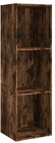 vidaXL Bibliothèque/Meuble TV chêne fumé 36x30x114cm Bois d'ingénierie, étagère à Livres, Armoire de Rangement, Support à Livres, étagère de Rangement