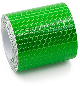 NewL Auto Reflektierendes Klebeband, Sicherheitswarnung, Auto-Dekoration, Aufkleber, Kristallwabenrand, Reflektor, Schutzstreifen, Folie für Auto, Motorrad, Aufkleber (grün, 5cm x 300cm)