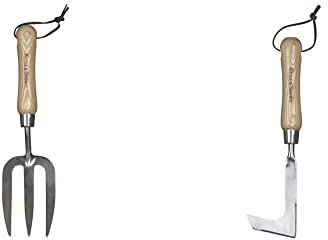 Kent & Stowe Handgabel – Blumengabel aus Edelstahl & Fugenkratzer – Unkrautkratzer aus Edelstahl zum Entfernen von Moos und Unkraut Fugenmesser mit Stiel aus Eschenholz