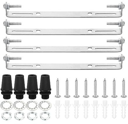 PATIKIL 180mm Ceiling Light Plate Kit, 4 Set Light Fixture Mounting Bracket Plate Steel Crossbar for Home Office Pendant Wall Light, with Screw Washer Nut Kit