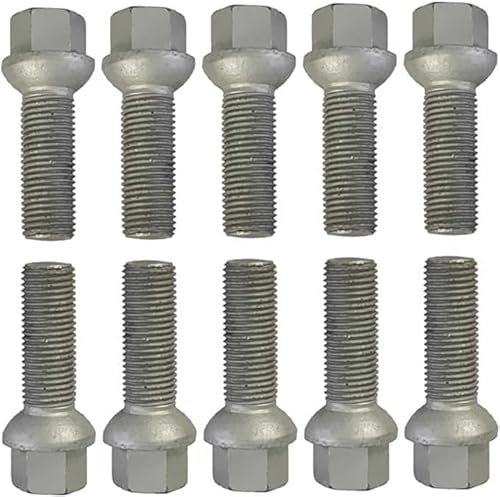 10 Radschrauben Radbolzen silber Kugelbund R13 M14x1,5 45mm