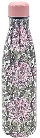 Lesser & Pavey 500ml Designed Stainless Steel Water Bottle | Eco Friendly Stainless Steel Bottle With Lid | Honeysuckle Stainless Steel Bottles For Office, Sports or On The Go - William Morris