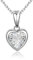 Candyfancy Halskette Silber 925 mit Anhänger, Damen Kette mit Herz Zirkonia Anhänger Herzkette Geschenk für Frauen Freundin