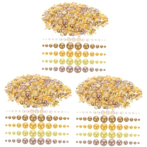 NUOBESTY 3pcs Nail Stickers Full Wraps Flatback Pearl and Rhinestones Nail Art Charms Pearl Decals DIY Charms Gems for Art Embellishments for Home Decor