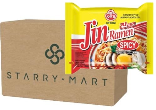 OTTOGI Jin Ramen SPICY Korean Instant Ramyun Noodles 120g (Pack of 40)