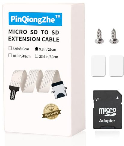 Micro SD Card to SD Card Extension Cable 3D Printer Adapter Cable Memory Card Male to Female Extension Cable Adapter (9.8 inch/25 cm)