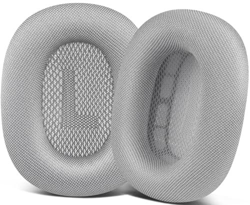 SOPROM Ohrpolster Ersatz für Airpods Max Over-Ear Kopfhörer, Ohrpolster mit strapazierfähigem Netzstoff, weicher Schaumstoff Und Magnetisch - Silber