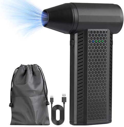 Mini soffiatore elettrico ad aria compressa, 130000 giri/min, motore brushless a 4 marce, ricaricabile, per PC computer, tastiera, elettronica, auto, per casa, ufficio, nero