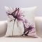 Kissenbezug 40x40 Beige Lila Blume Kissenbezüge Leinen Waschbar Kissenbezug Outdoor Dekokissen Cushion Cover mit Reißverschluss Kissenhüllen für Sofa Wohnzimmer Garten Deko Kissen