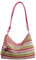 CMBDXZJ Strohtasche Bunte Gewebte Tasche Stroh Gewebte Einkaufstasche Für Frauen Sommer Strand Reise Handtasche Umhängetasche Mit Reißverschluss Für Reise-rosa