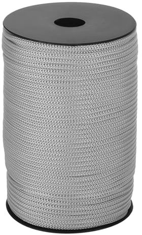 sourcing map Corda intrecciata in polipropilene da 4 mm, 100 m, per campeggio, corda per stendibiancheria, escursionismo, all'aperto, grigio scuro