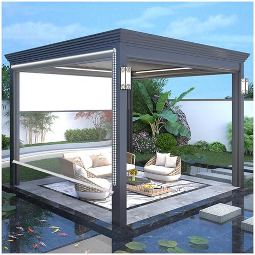 Clear Vinyl Outdoor Roller Shades Waterproof PVC Blinds for Pergola Garden 47.2x70.9in