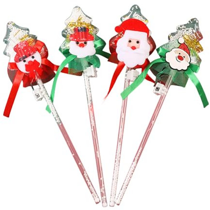 Tmboryuu 4 Stück Weihnachtsparty Stern Leuchtstäbe Coole Sternenklare Blinkende Kugelstäbe Für Die Ganze Zeit Party Zubehör