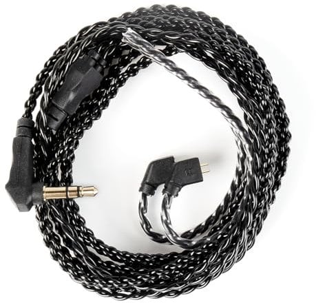 CCZ C01 2M OFC IEM Cable for HIFI Music Enthusiasts Musicians Singers High Fidelity Wired Replacement Earphone Cable with 3.5MM Plug with Microphone Comfortable Durable Gold-Plated Pin (TFZ, no mic)