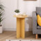 Redd Royal Living Room End Table Coffee Tables Round, Small Wood Side Table Sofa Table Tall Decor Plant Stand Bedroom Bedside Table Nightstand 40CM (Oak)