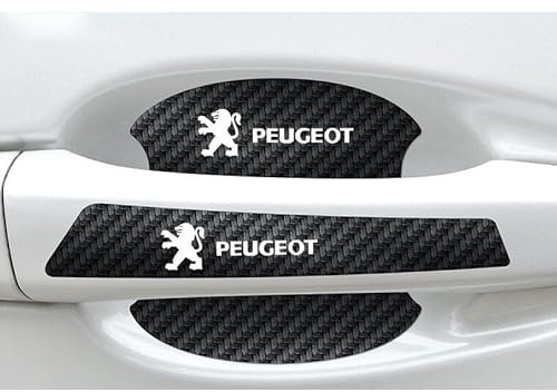 8 Pcs Car Door Handle Protectors Sticker, for Peugeot 2008 206 207 3008 301 307 308 4008 408 5008 508 607 RCZ Auto Paint Guard Pads Films Waterproof Anti-Scratch Protection Door Cup Handle Decorative