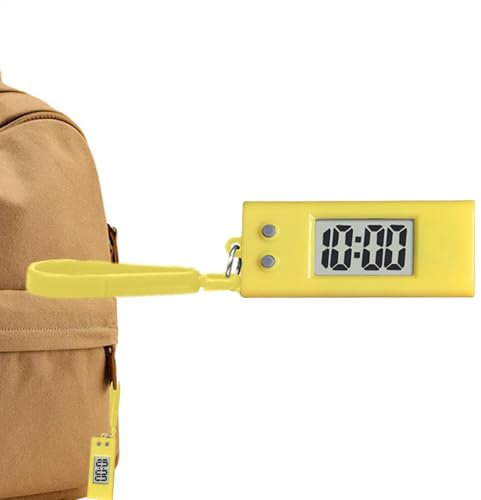 Lunaobrik Taler Tragbare Trailer Digital Clock Key Citypant, Taler Trailer Taschenuhr mit Digitalanzeige für Rucksäcke | Der Anhänger, Uhr für exakten Anhänger zzgl, gelb, riferimento alla