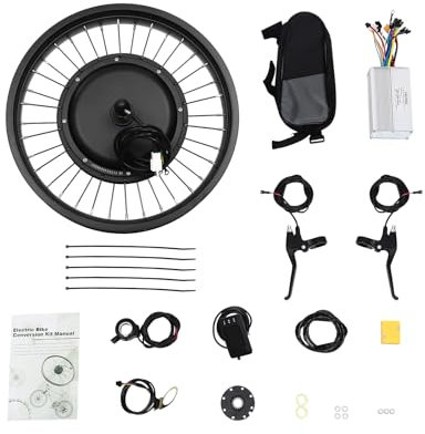 DCSYOG 20 Zoll Fat-Bike Fatbike Umbausatz 48V 1000W Vorderrad E-Bike Bürstenloser Motor Kit mit LCD Display und Daumen-Drehknopf, Electric Bicycle Conversion Kit