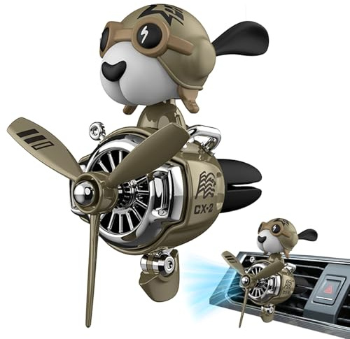 Dog Pilot Car Air Freshener, Vent Freshener With Rotating Propeller, Car Perfume Vent Clip, Creative Heads-shaking Automotive Air Outlet Fan Diffuser For Conditioner