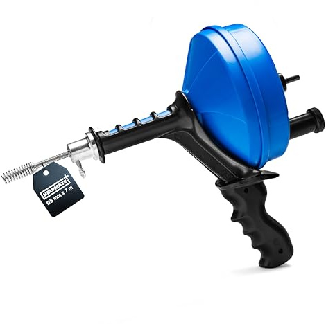 HELPMATE – Rohrreinigungsspirale mit Handkurbel – Umweltfreundliche Rohrreinigung – Abflussspirale mit Bohraufsatz – Für Dusche, Rohre etc.