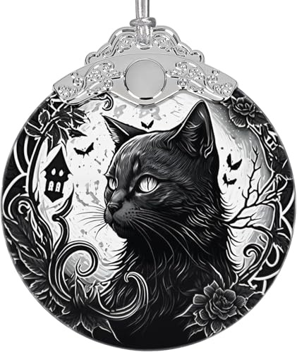 Cats Christmas Ornaments 2026, Funny Ornament for Christmas Tree, Wooden Cute Unique Ornaments Decor,Cute Holiday Decor & Cat Lover Gift (black cat)
