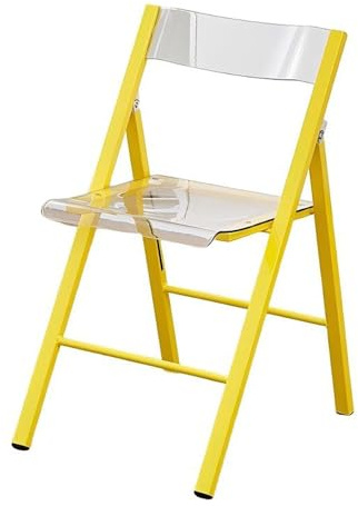 LIJCHGAO Acryl Transparent Stuhl Keine Montage erforderlich Moderner Barstuhl Stapelbarer Kristallsitz für Esszimmer pflegeleicht und einfach zu verstauen(Yellow)