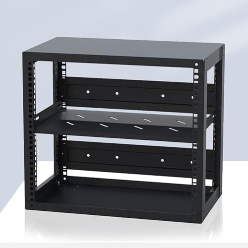 WallMounted AV Media StandFloating Steel Audio Rack with Adjustable Shelves 2Tier Media Storage for DVDs and Components (50.9 x 40 x 27.35 cm)