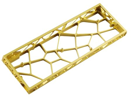 YMDK 60% Hollow60 V3 GH60 Aluminium-Gehäuse für Wooting60HE Poker2 Pok3r DZ60 YD60MQ GK61 GK64 DK64 ähnlich Holy60 (V3 eloxiertes Gold)