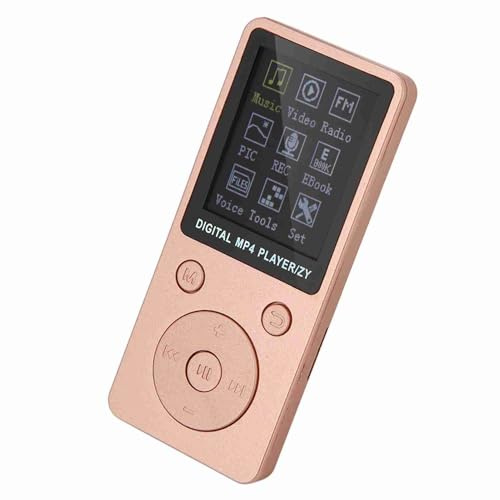 ACOGEDO Portable MP4 Music Player with Headphone & 32GB Support, Playback Time & Multilingual Features, Design (Rose Gold)