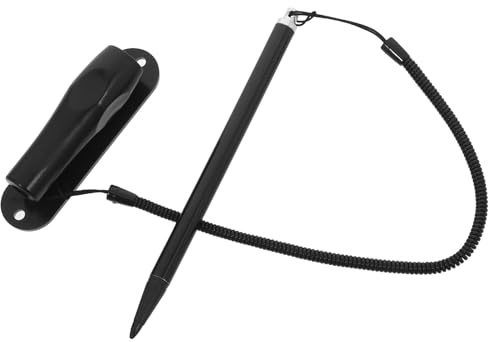ULTECHNOVO Stylet Tactile Résistif pour Téléphone et Caisse Enregistreuse avec Corps en Métal, Lanière Antiperte et Support, Haute Sensibilité pour Professionnels et Étudiants, Noir