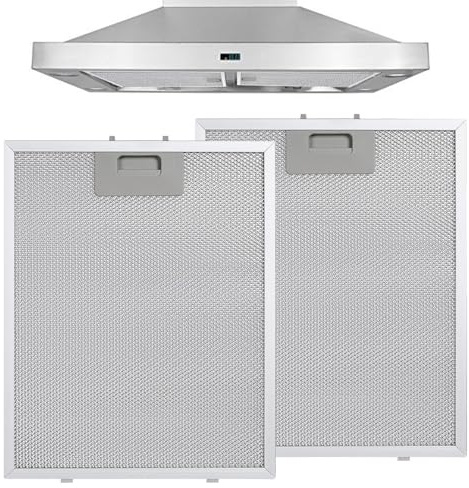 Campanas extractoras, filtro metálico, 2 piezas, 320 x 260 x 9 mm, filtro para campana extractora, aluminio, campana extractora, filtro de repuesto con tejido filtrante de 5 capas, para la cocina