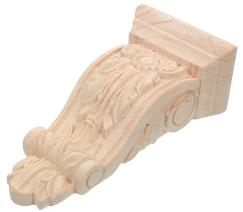 GALPADA Chapiteau Pilastre Sculpté en Bois Style Européen Applique Décorative Vintage pour Meubles Équerre Décorative Solide et Résistante Corbel Angle pour Manteaux Comptoirs et Armoires