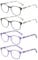 JM Reading Glasses Women with Spring Hinge 4 Pack, Lightweight Quality Vintage Readers Colorful Square Glasses for Ladies +3.5 Magnifying