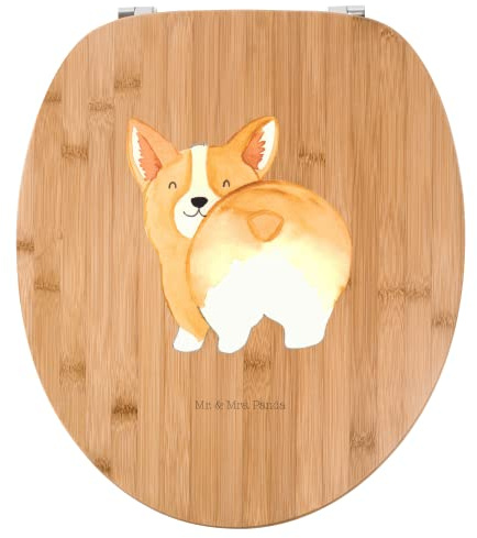 Mr. & Mrs. Panda Motiv WC Sitz Corgi Po - Geschenk, Toilettendeckel, Spruch, Klobrille, Hundespruch, WC-Sitz, Toilette, Hundeliebe, Tierliebhaber,
