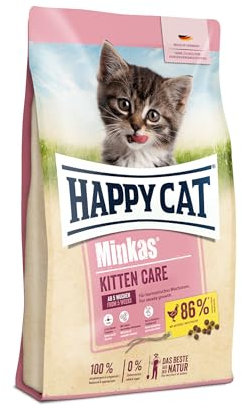 Happy Cat 70407 – Happy Cat Minkas Kitten Care Geflügel – Trockenfutter für Katzenwelpen 5 Wochen bis 6 Monate – 1,5 kg Inhalt