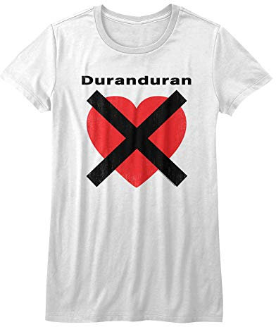 Duran Duran - - Mädchen Heartx T-Shirt, Medium, White